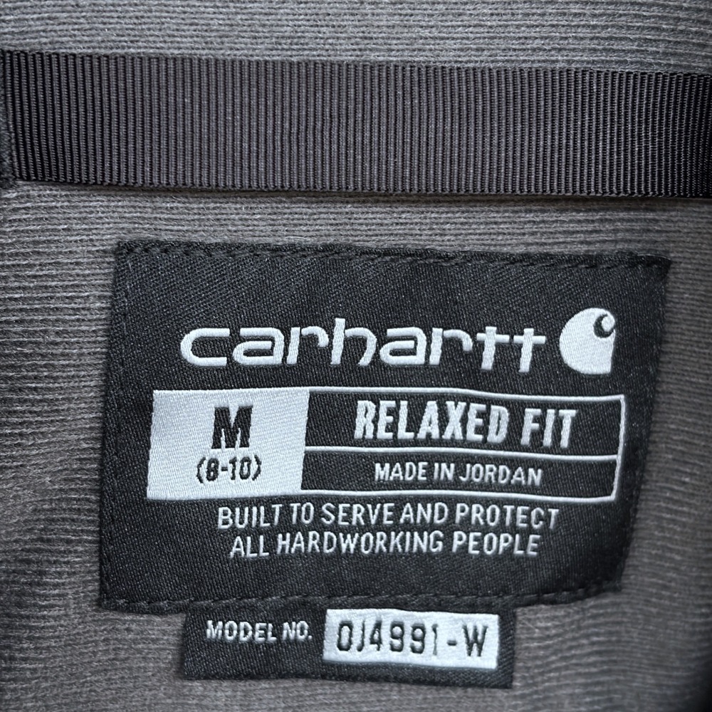 Carhartt Womens Relaxed Fit Fleece Pullover Medium Brown 0J4991-W Snap Front - Picture 5 of 7